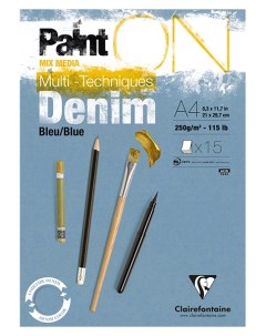 Альбом склейка Paint ON Denim Blue А4 15 л 250 г джинсовый Clairefontaine