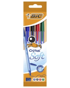 Набор ручек шариковых Cristal Soft разноцветная 1 2 мм 4 шт Bic
