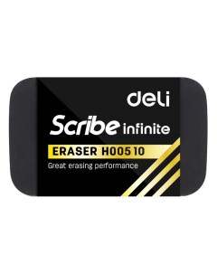 Ластик EH00510 Scribe Infinite 20x10x40мм черный индивидуальная картонная упаковка Deli