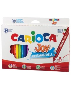 Фломастеры Joy 24 цвета суперсмываемые картонная коробка 40615 2 шт Carioca