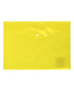 Папка конверт на кнопке А4 150мкм пластик желтая непрозрачная Informat
