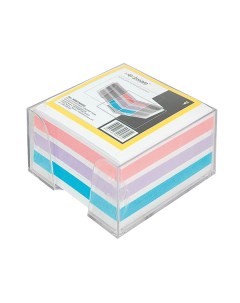 Подставка для блок кубиков NGB4 909050 с цветным блоком 9х9 см прозрачная Informat