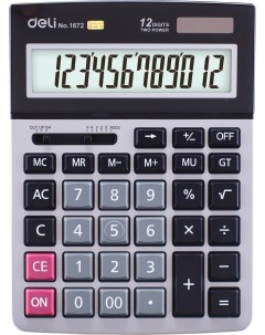 Калькулятор настольный E1672 серебристый 12 разр Deli