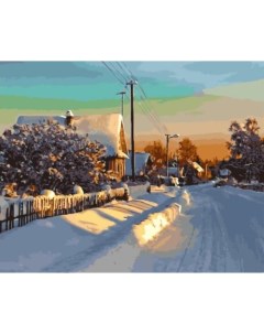 Картина по номерам Зима в деревне 40x50 см Цветной