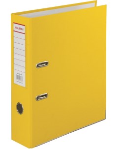 Папка регистратор с покрытием из ПВХ 80 мм с уголком желтая Brauberg