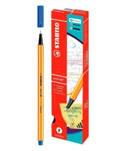 Капиллярная ручка линер для скетчинга 0 4мм Point 88 синяя 10шт Stabilo