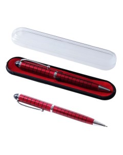Шариковая ручка подарочная в пластиковом футляре бордовая с серебристыми вс Calligrata
