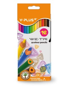 Цветные карандаши пластиковые We Tri 12 цветов Y-plus