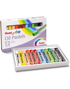 Пастель масляная художественная Oil Pastels 12 цветов круглое сечение PHN4 12 Pentel