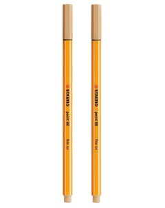 Капиллярная ручка линер для скетчинга 0 4мм Point 88 светлая охра 2шт Stabilo