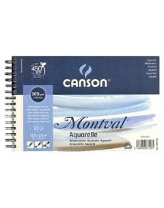 Альбом Montval Fin для акварели на спирали 13 5 х 21 см 12 л 300 г Canson