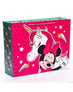 Подарочный пакет ламинированный горизонтальный Единорог Минни Маус 50х40х15 Disney