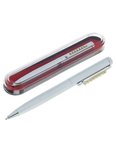 Шариковая ручка подарочная Стразы в пластиковом футляре поворотная серебристая Calligrata