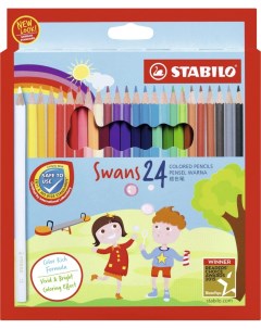 Набор цветных карандашей Swans 24 цвета Stabilo