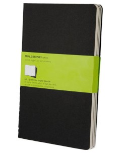 Набор 3 блокнота Cahier Journal Large цвет черный без разлиновки Moleskine