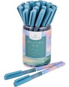 Ручка гелевая Fluffy Sky Slim Soft Grip 0 5мм синий прорезин корпус Lorex