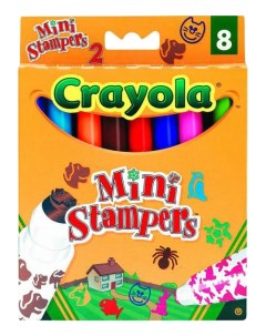 Цветные смываемые фломастеры 8 шт мини штампы Домашние животные Crayola
