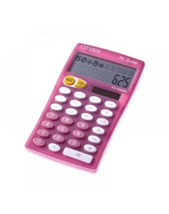 Калькулятор карманный 10 разр JUNIOR 2 х стр дв питание розовый разм 129x76х17мм F Citizen