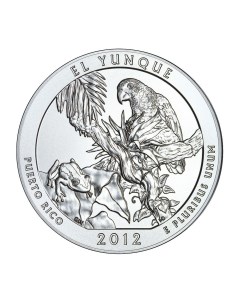 Памятная монета 25 центов квотер Национальные парки лес Эль Юнке США 2012 г в без обр Nobrand