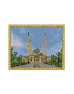 Алмазная мозаика с нанесенной рамкой Сердце Чечни 25 цветов Molly