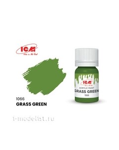 C1066 ICM Краска для творчества 12 мл цвет Зеленая трава Grass Green Icm-color