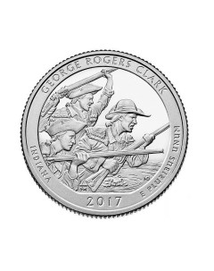 Памятная монета 25 центов Национальный исторический парк Джордж Р Кларк США 2017 UNC Nobrand