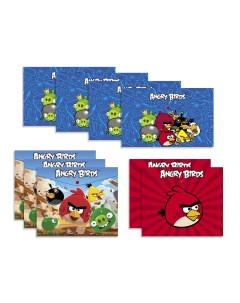 Папка Angry Birds набор пластиковых разноцветных конвертов на кнопке А5ф 9 шт Hatber