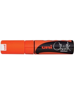 Маркер меловой UNI Chalk 8 мм ОРАНЖЕВЫЙ влагостираем для гладк поверхн PWE 8K F ORANGE Uni mitsubishi pencil