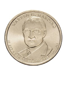 Памятная монета 1 доллар Уоррен Гардинг Президенты США США 2014 г в Монета в состояни Nobrand