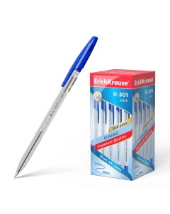Ручка шариковая R 301 Classic Stick 43184 синие 1 мм 1 шт Erich krause