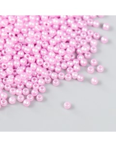 Набор бусин пластик диаметр 3 мм 25 гр светло розовый Рукоделие