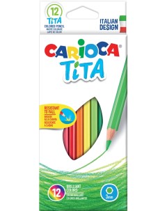 Набор карандашей цветных TITA в пластиковом корпусе 12 цв с европодвесом Carioca
