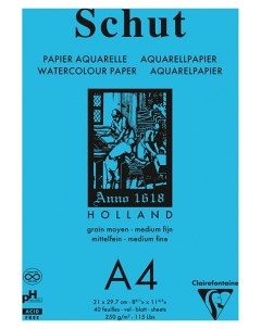 Альбом склейка Petit Grain для акварели А4 40 л 250 г среднее зерно Clairefontaine