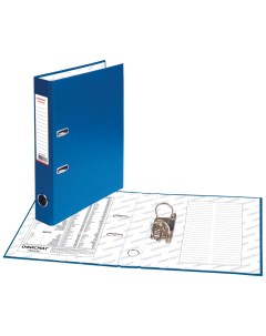 Папка регистратор с арочным механизмом покрытие из ПВХ 50 мм синяя 225753 Офисмаг