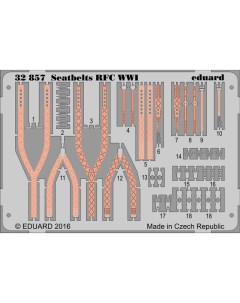 Фототравление 32857 ремни безопасности RFC WW1 1 72 Эдуард