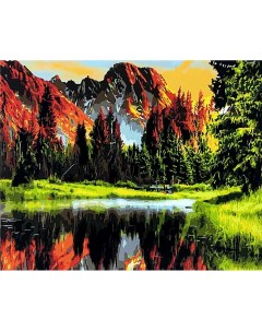 Картина по номерам Озеро на закате 40x50 см Цветной