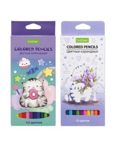 Карандаши цветные Приключения кота Пирожка 66356 12 цветов Hatber