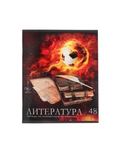 Тетрадь предметная Футбол 48 листов в линейку Литература обложка мелованный картон Calligrata