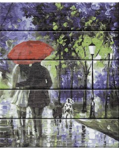 Картина по номерам по дереву Freya Под красным зонтом PKW 1 84 40 х 50 см
