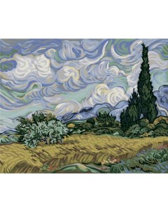 Картина по номерам Винсент ван Гог Пшеничное поле с кипарисами MET PNB PL 002 Freya