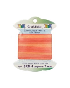 Тесьма декоративная Gamma шелковая цвет M106 коралловый оранжевый арт SRM 7