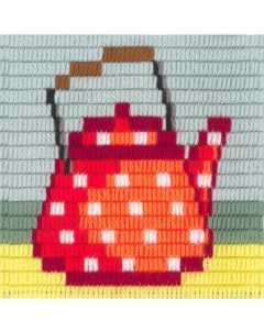 Набор для вышивания Stitch Me Чайник с вертикальным стежком 15х15 см Borovsky&sons