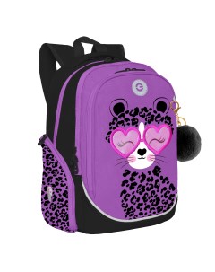 Рюкзак школьный RG 368 1 3 черный лиловый Grizzly