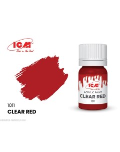 C1011 Краска для творчества 12 мл цвет Ясный красныйClear Red Icm-color