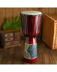 Музыкальный инструмент барабан джембе Цветной 50х23х23 см МИКС Nobrand