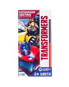 Карандаши цветные 24 цвета двусторонние Transformers Hasbro