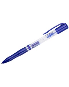 Ручка гелевая автоматическая синяя 0 7мм 3 шт Crown