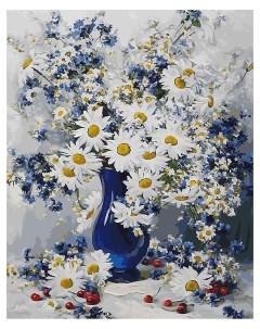 Раскраски по номерам Любимые цветы 40х50 см Белоснежка