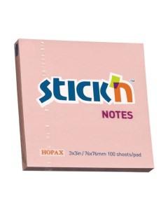 Упаковка блоков самоклеящихся 21148 76x76 100 л пастель розовый Stick`n