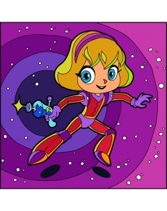 Картина по номерам Космическая девочка 20х20 UE052 Color kit kids